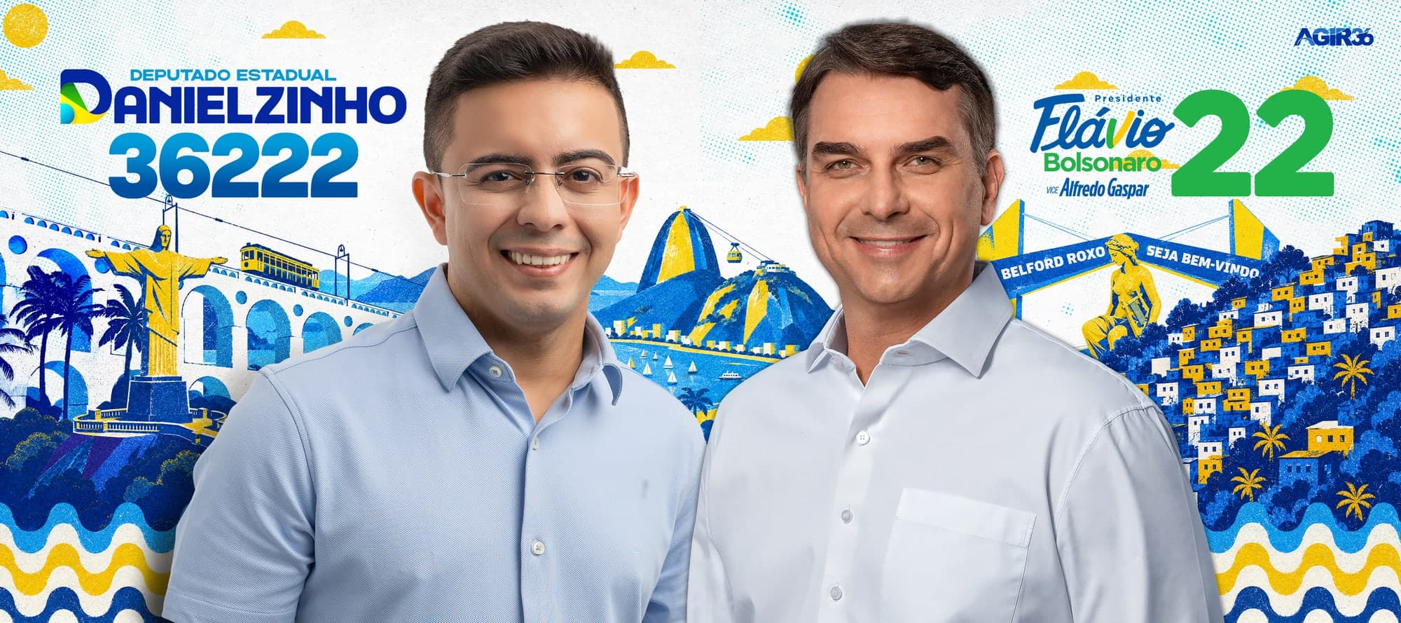 Danielzinho 36222, candidato a Deputado Estadual pelo Rio de Janeiro, ao lado de Flávio Bolsonaro